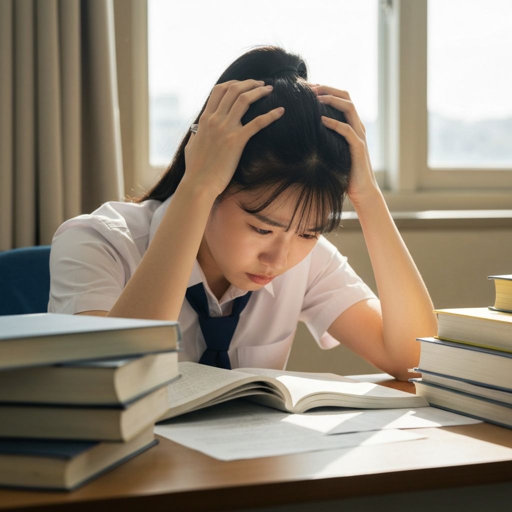 스트레스 받는 학생